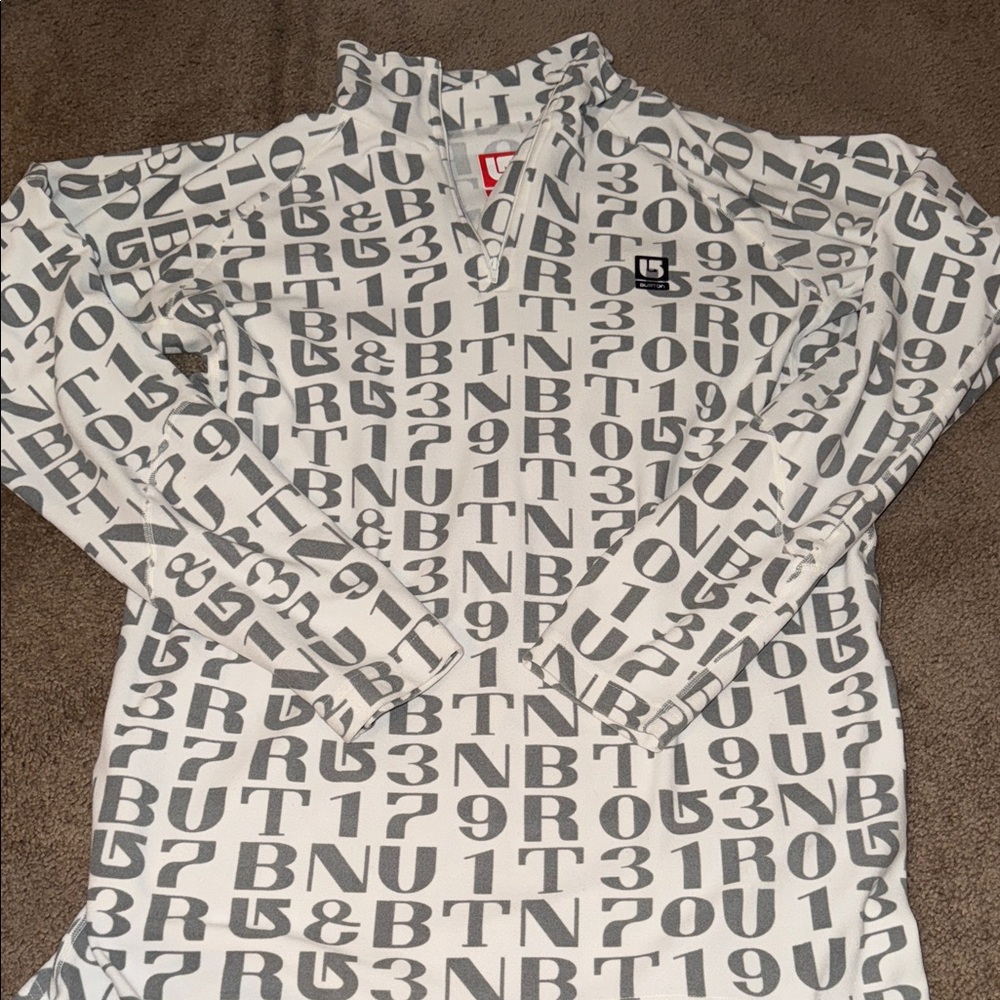 Burton Gray and White Graphic Hoodie